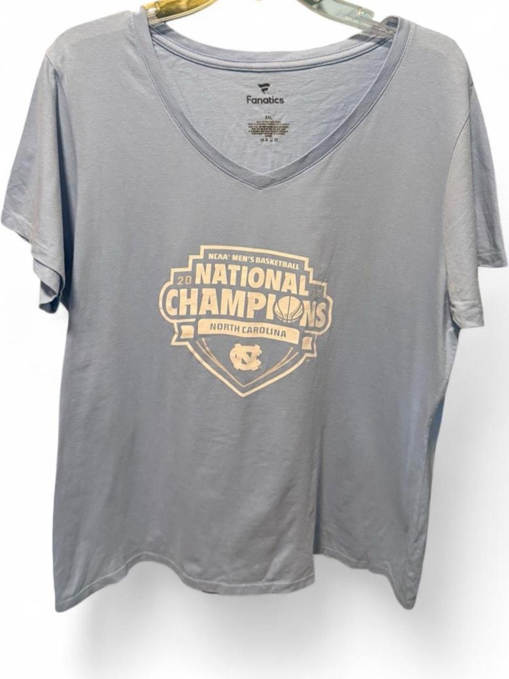 Fanatics Light Blue Women's V-Neck National Champions Tee